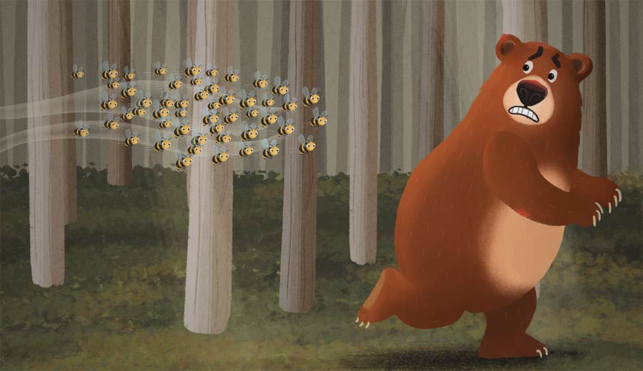 Con gấu và đàn ong - The bear and the bees