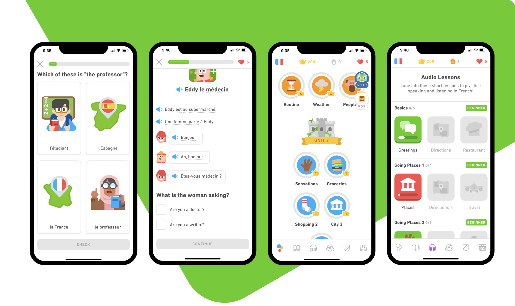 App luyện nghe tiếng Anh - Duolingo