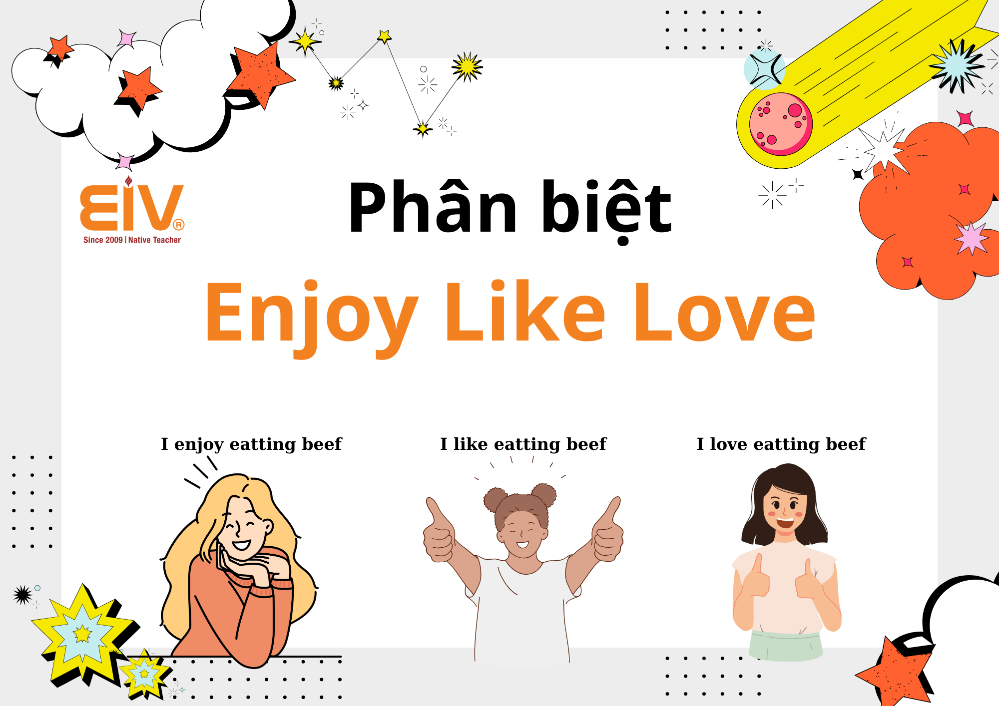 Phân biệt enjoy like love (1)