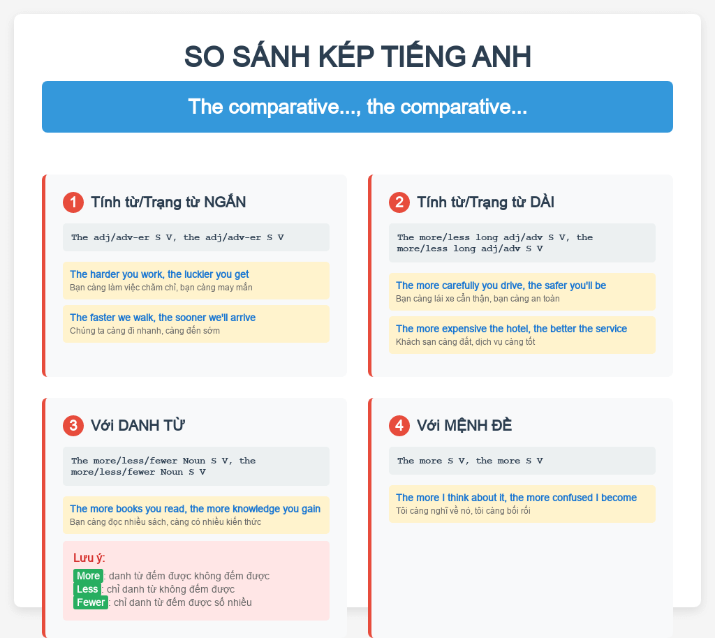 Công thức so sánh kép như thế nào