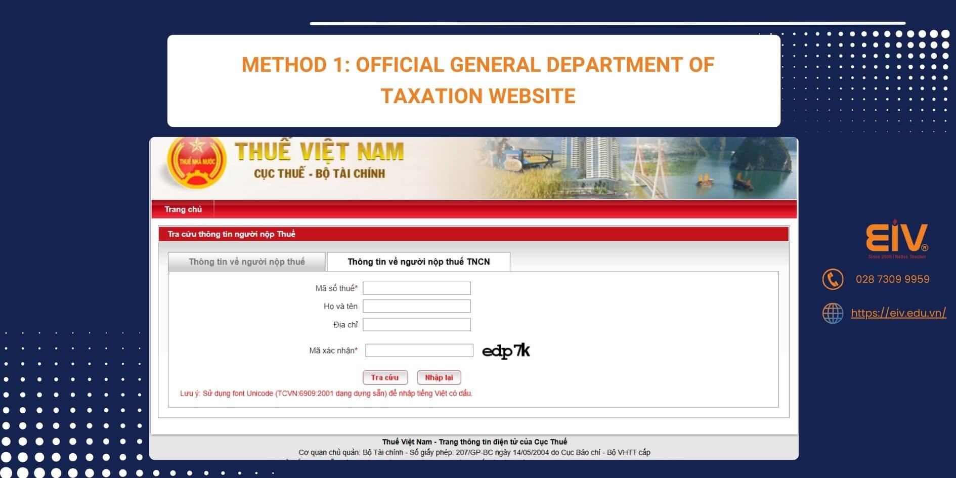Official General Department of Taxation Website